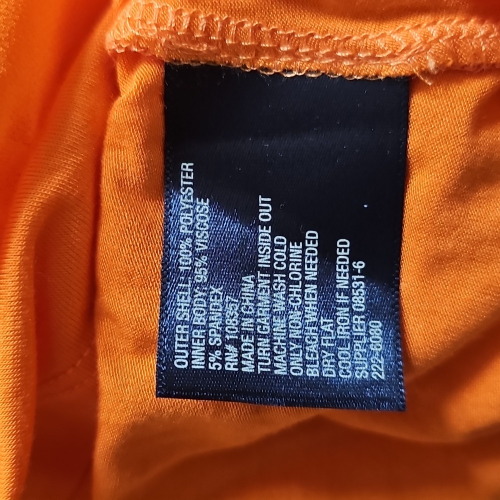 NWT Worthington Orange Sleeveless Dress Chiffon High Low 14 Cinched Waist - Picture 9 of 9